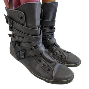Converse Multi Strap XHi' Leather Boots black strappy US womens 9 sneaker high